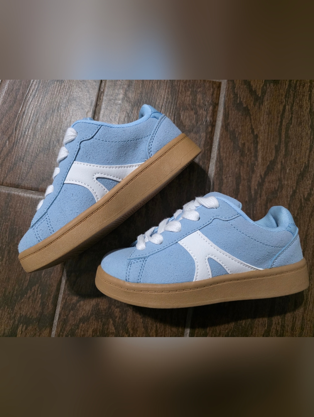 wonder nation Light Blue & White Kids Sneakers with Gum Sole